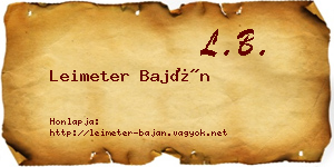 Leimeter Baján névjegykártya